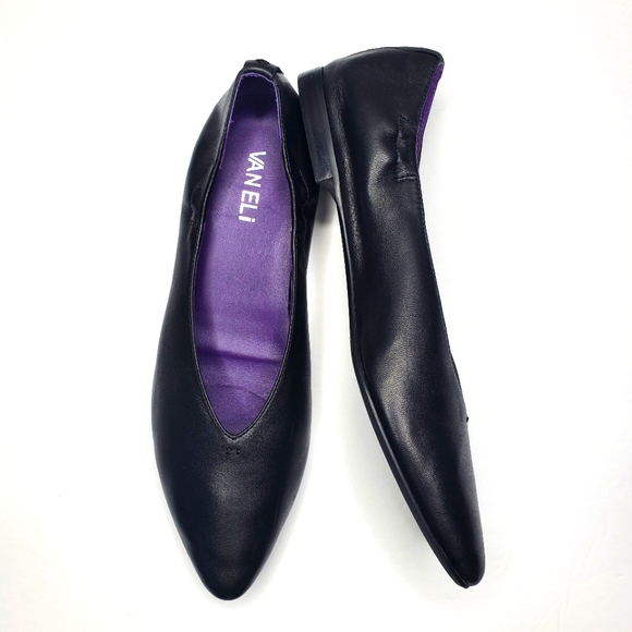 VanEli "Judita" Pointed Toe Leather Flat Size 8 - Picture 1 of 10